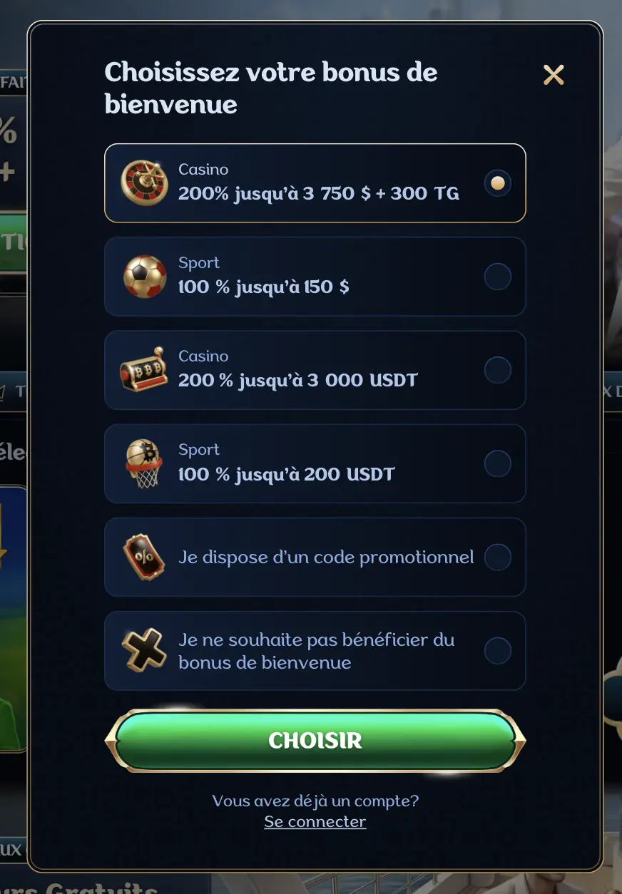 Inscription au Millioner Casino